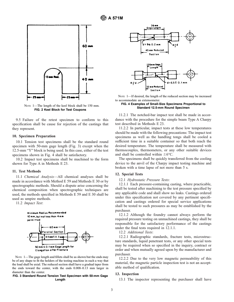 ASTM A571M-84(1997) - Standard Specification for Austenitic Ductile Iron Castings for Pressure-Containing Parts Suitable for Low-Temperature Service [Metric] (Withdrawn 2001)