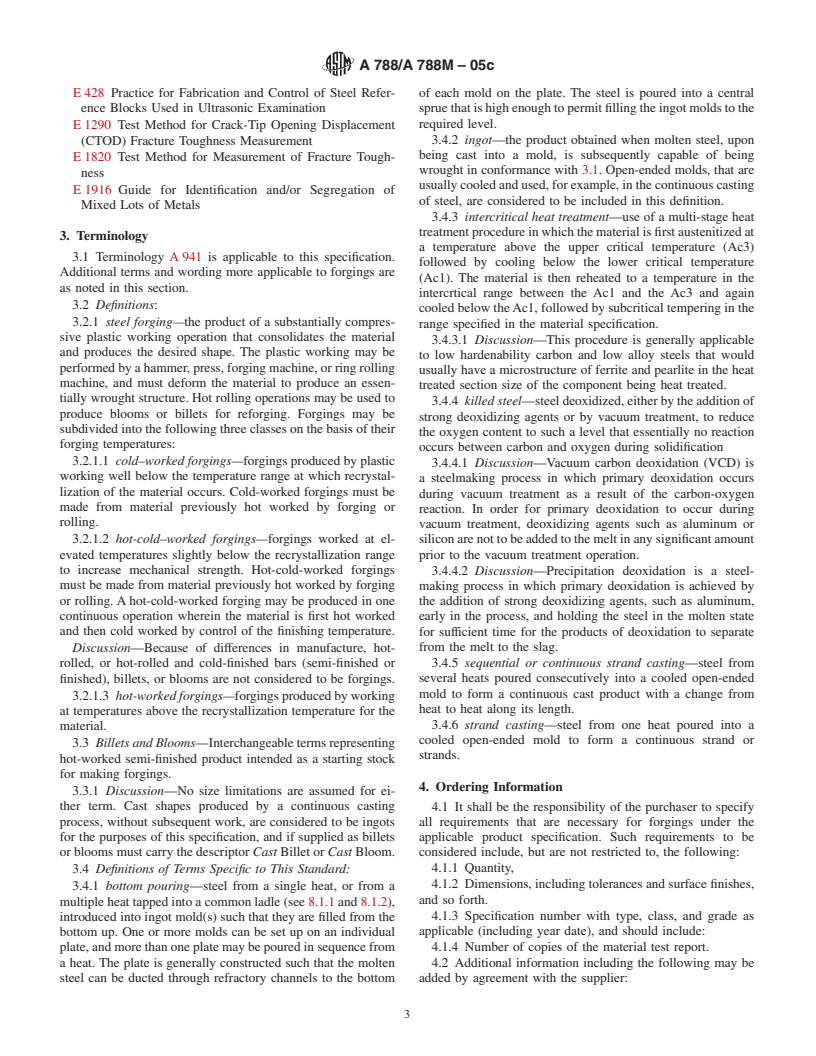 ASTM A788/A788M-05c - Standard Specification for Steel Forgings, General Requirements