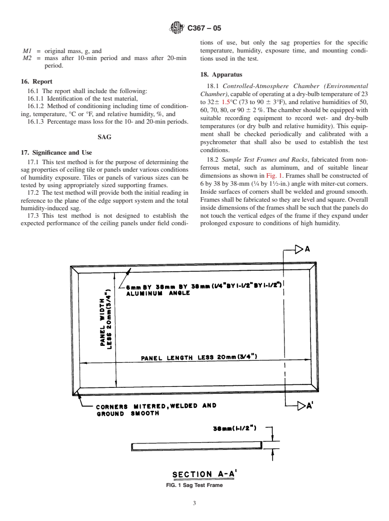 ASTM C367-05 - Standard Test Methods for Strength Properties of Prefabricated Architectural Acoustical Tile or Lay-In Ceiling Panels