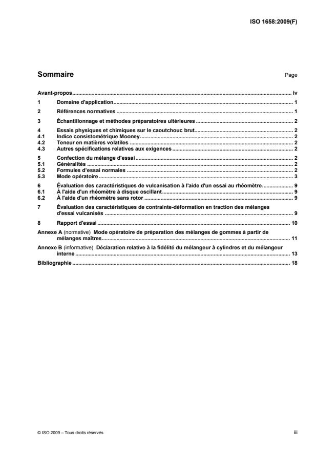 ISO 1658:2009 - Caoutchouc naturel (NR) -- Méthode d'évaluation