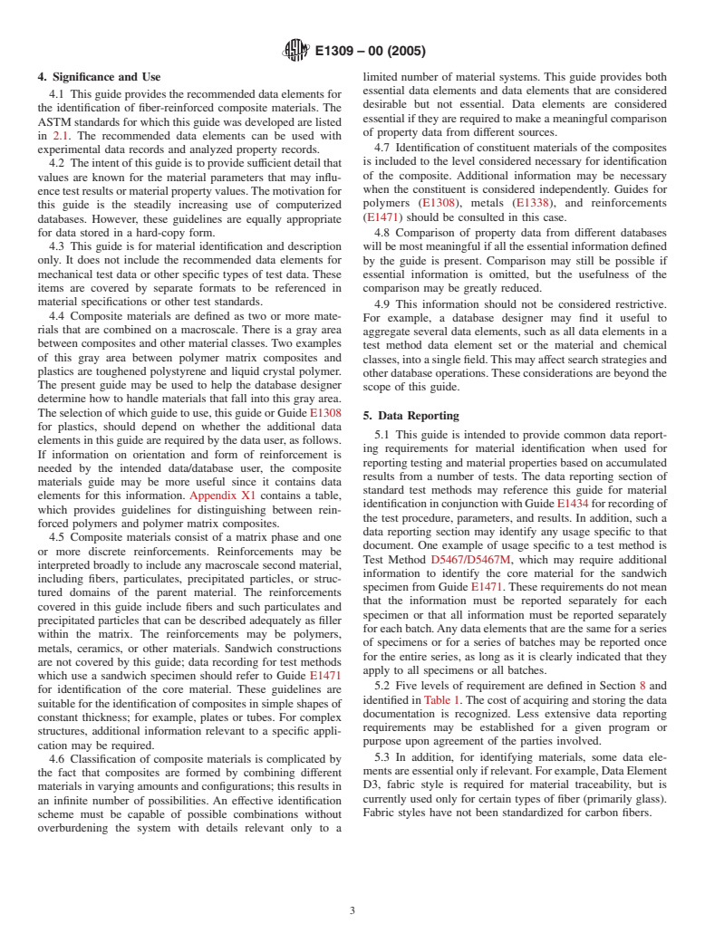 ASTM E1309-00(2005) - Standard Guide for Identification of Fiber-Reinforced Polymer-Matrix Composite Materials in Databases