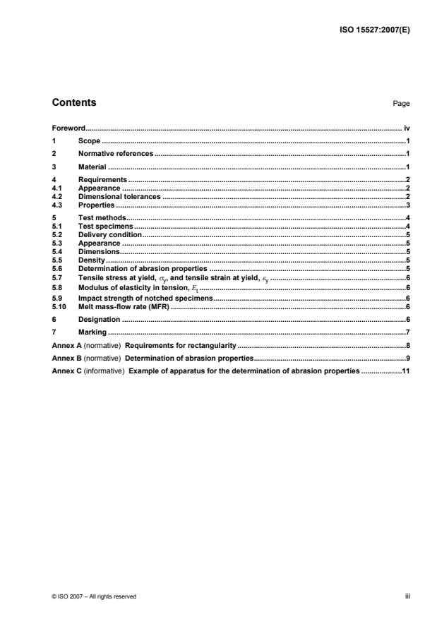 ISO 15527:2007 - Plastics -- Compression-moulded sheets of polyethylene (PE-UHMW, PE-HD) -- Requirements and test methods