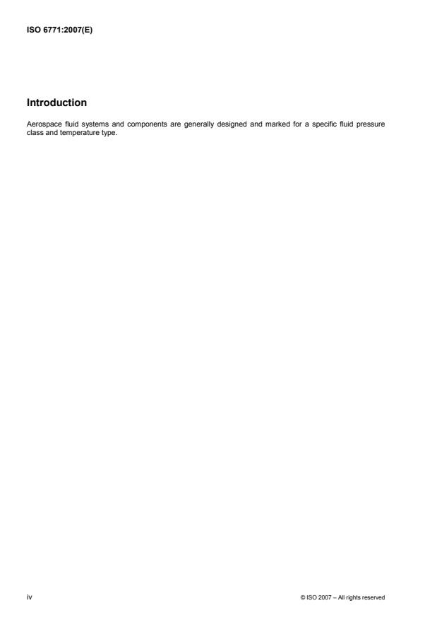 ISO 6771:2007 ISO 6771:2007 - Aerospace -- Fluid systems and components -- Pressure and temperature classifications - Page 4 preview