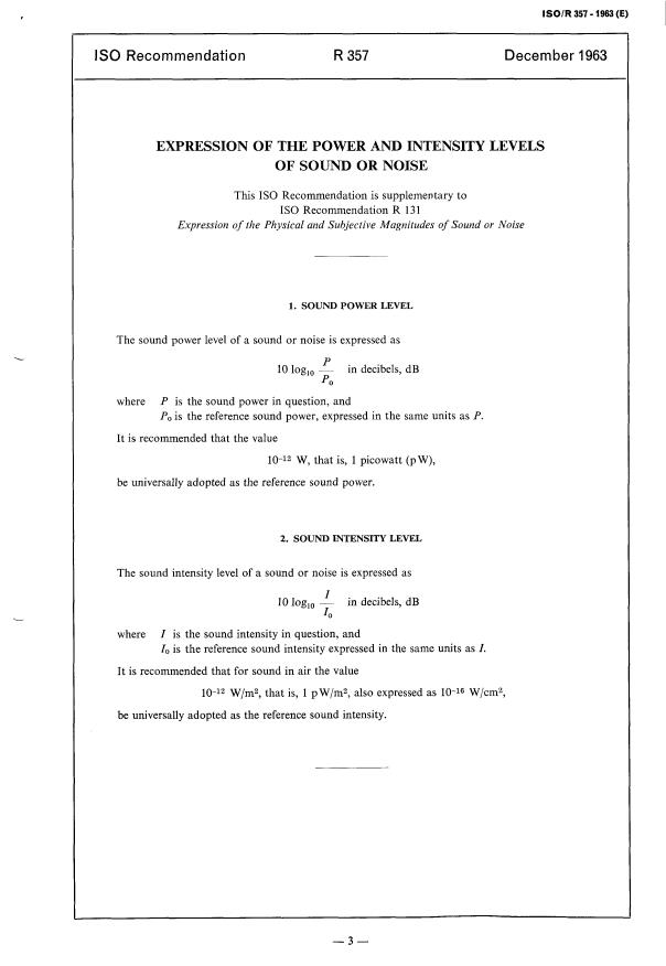 ISO/R 357:1963 - Withdrawal of ISO/R 357-1963