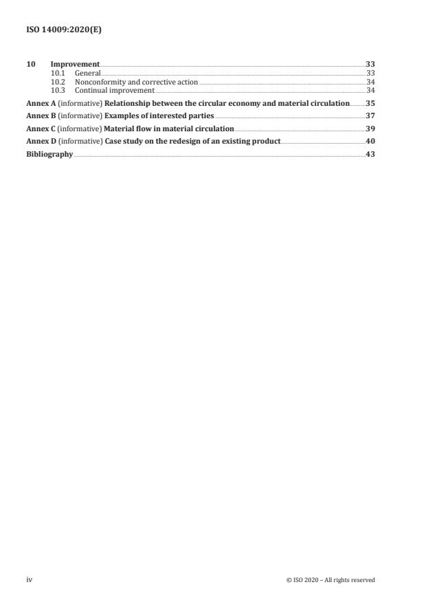 ISO 14009:2020 ISO 14009:2020 - Environmental management systems -- Guidelines for incorporating material circulation in design and development - Page 4 preview