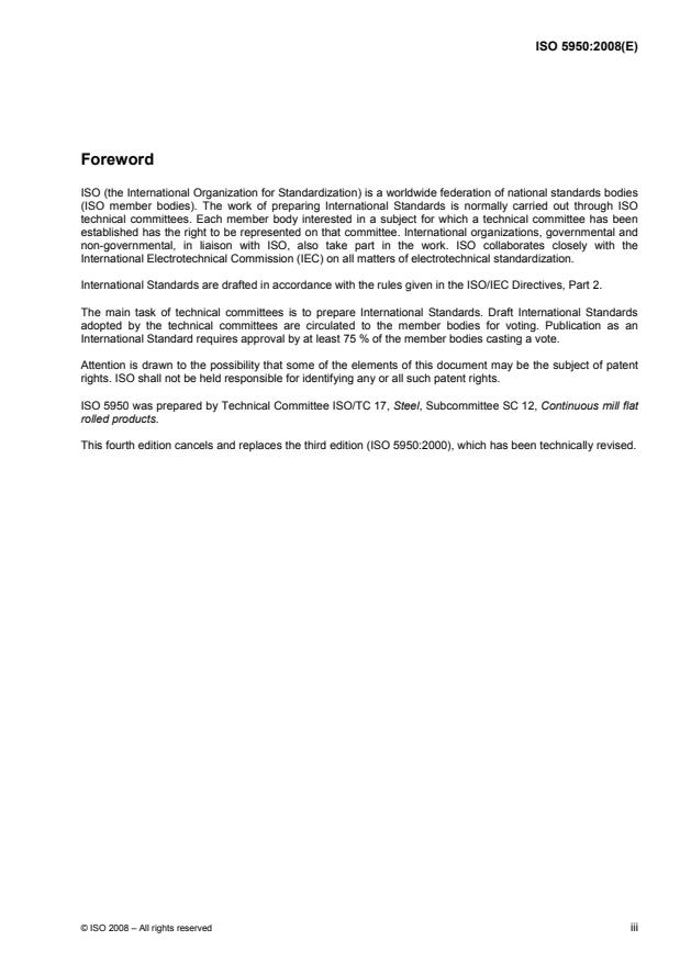 ISO 5950:2008 - Continuous electrolytic tin-coated cold-reduced carbon steel sheet of commercial and drawing qualities
