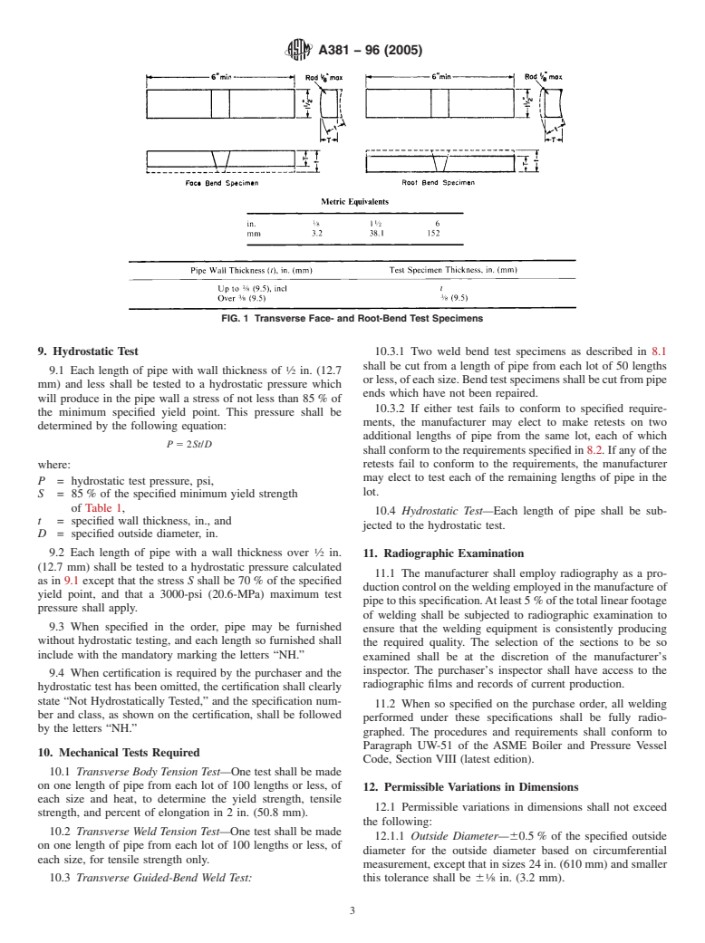 ASTM A381-96(2005) - Standard Specification for Metal-Arc-Welded Steel Pipe for Use With High-Pressure Transmission Systems