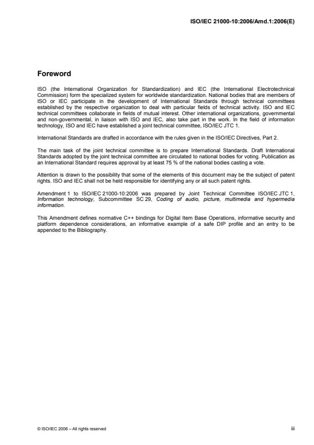 ISO/IEC 21000-10:2006/Amd 1:2006 - Additional C++ bindings