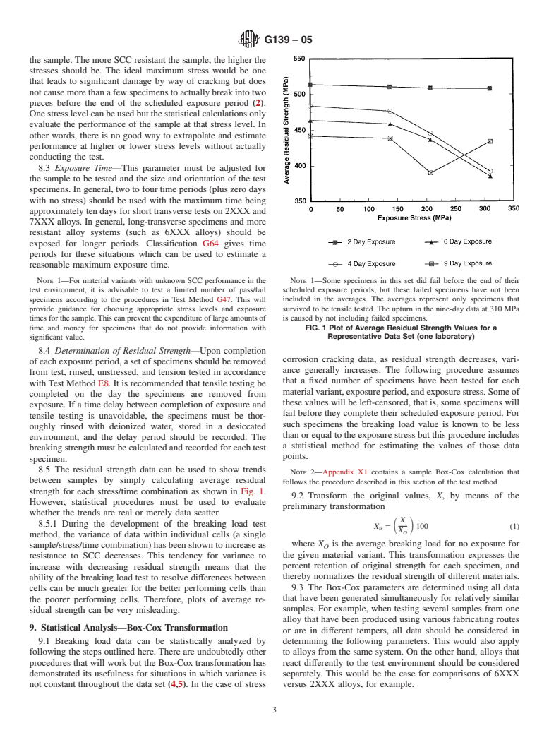 ASTM G139-05 - Standard Test Method for Determining Stress-Corrosion Cracking Resistance of Heat-Treatable Aluminum Alloy Products Using Breaking Load Method