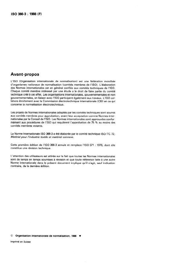 ISO 366-3:1988 ISO 366-3:1988 - Matériel pour l'industrie textile -- Peignes - Page 2 preview