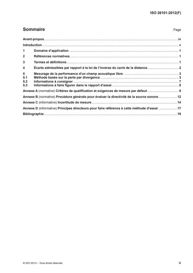 ISO 26101:2012 - Acoustique -- Méthodes d'essai pour la qualification des environnements en champ libre