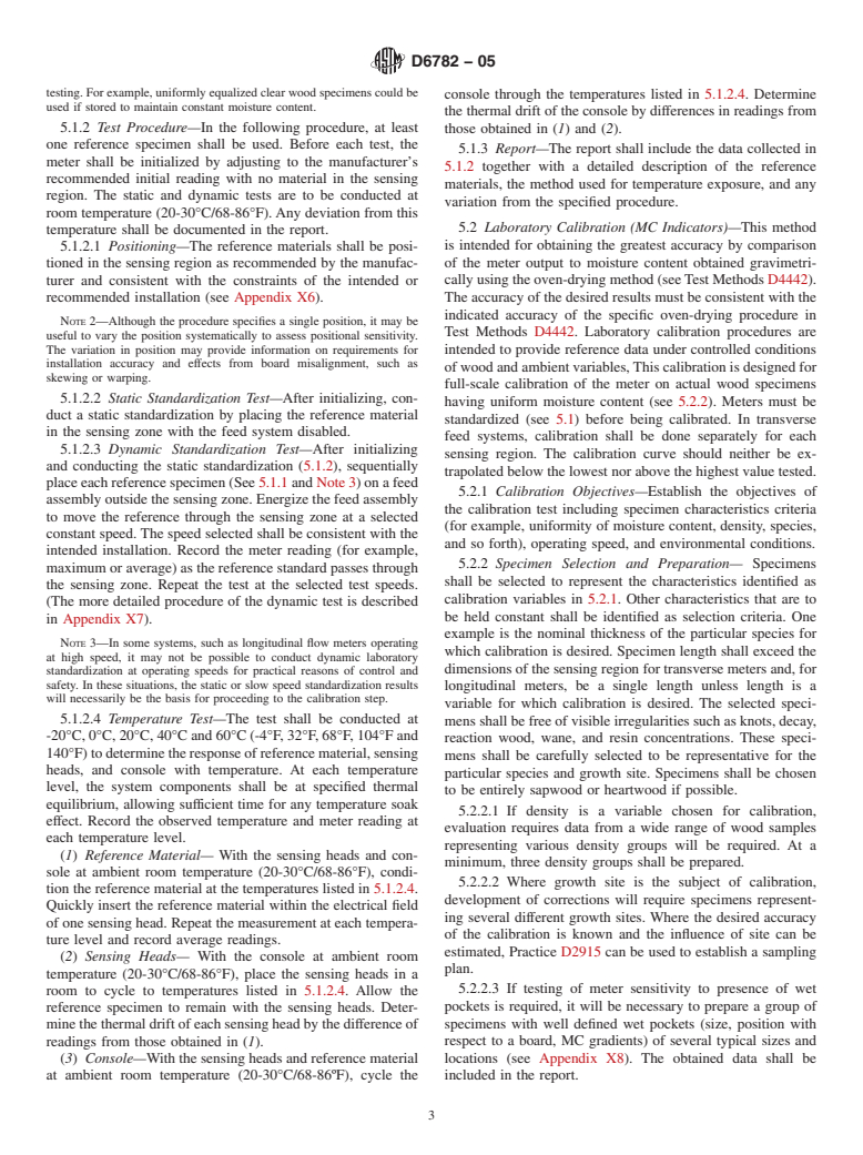 ASTM D6782-05 - Standard Test Methods for Standardization and Calibration of In-Line Dry Lumber Moisture Meters