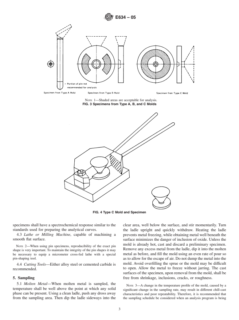 ASTM E634-05 - Standard Practice for Sampling of Zinc and Zinc Alloys for Optical Emission Spectrometric Analysis