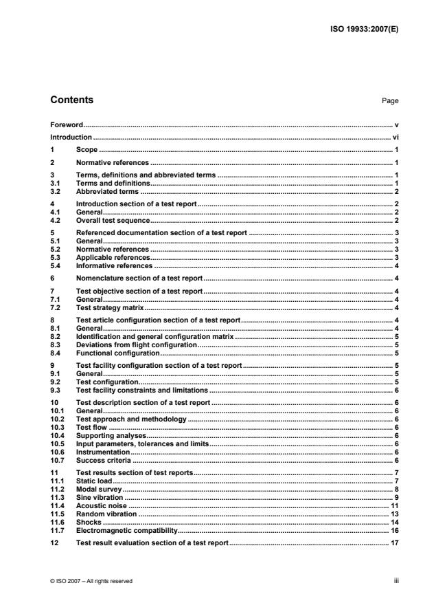ISO 19933:2007 - Space systems -- Format for spacecraft launch environment test report