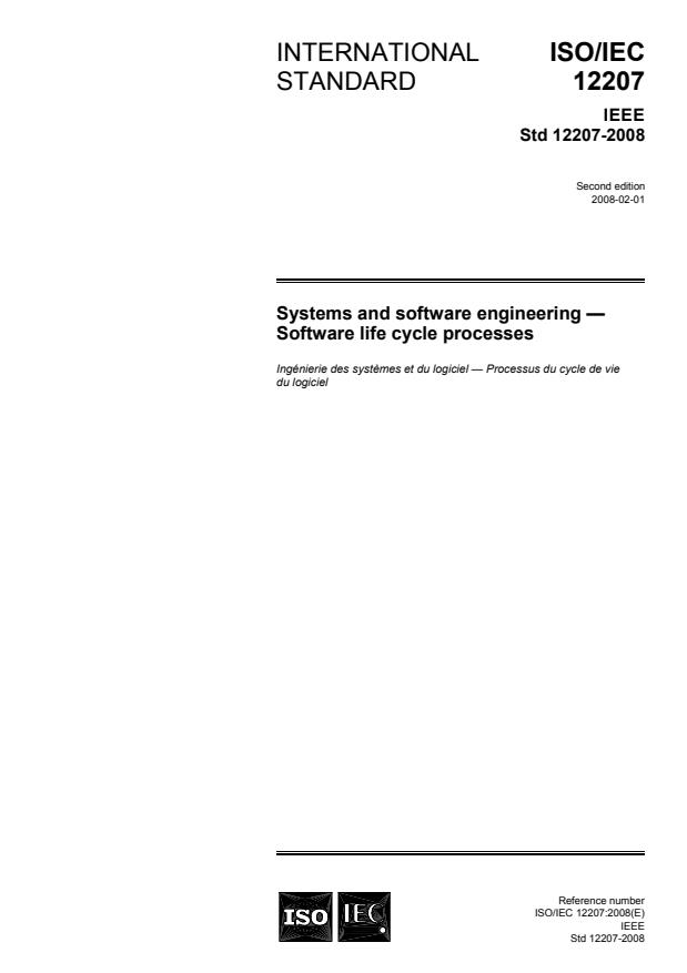 ISO/IEC 12207:2008 - Systems and software engineering -- Software life cycle processes