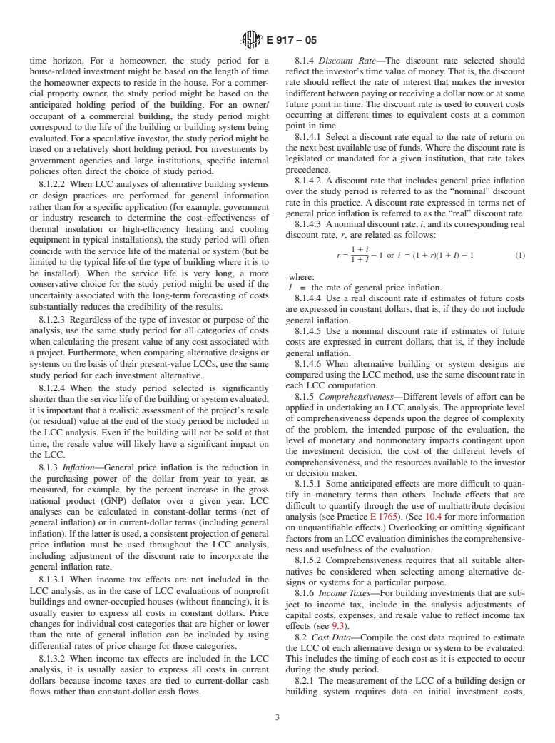 ASTM E917-05 - Standard Practice for Measuring Life-Cycle Costs of Buildings and Building Systems