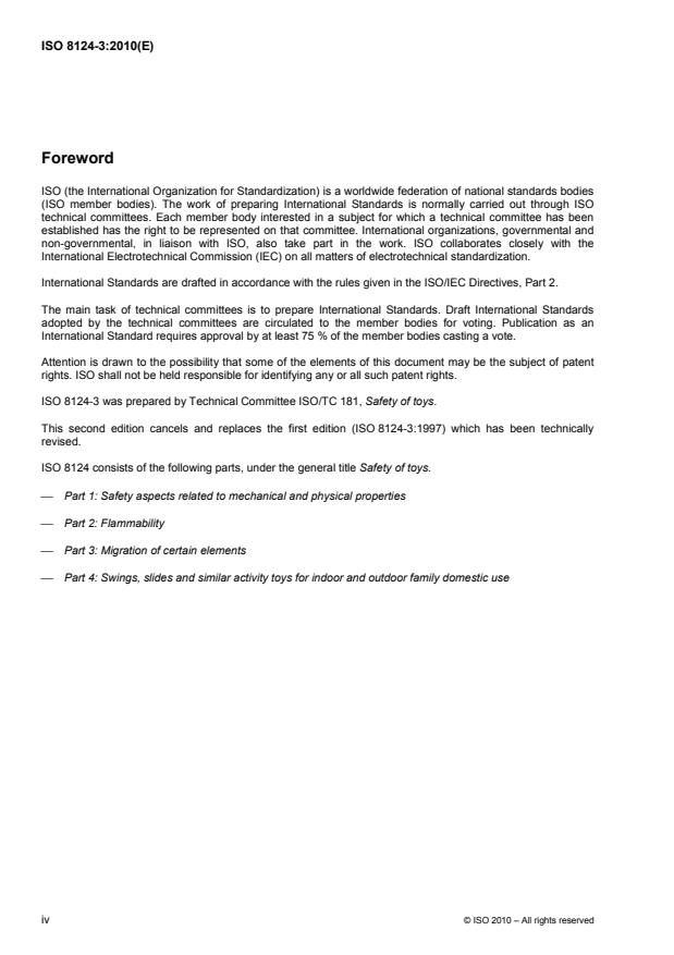 ISO 8124-3:2010 ISO 8124-3:2010 - Safety of toys - Page 4 preview