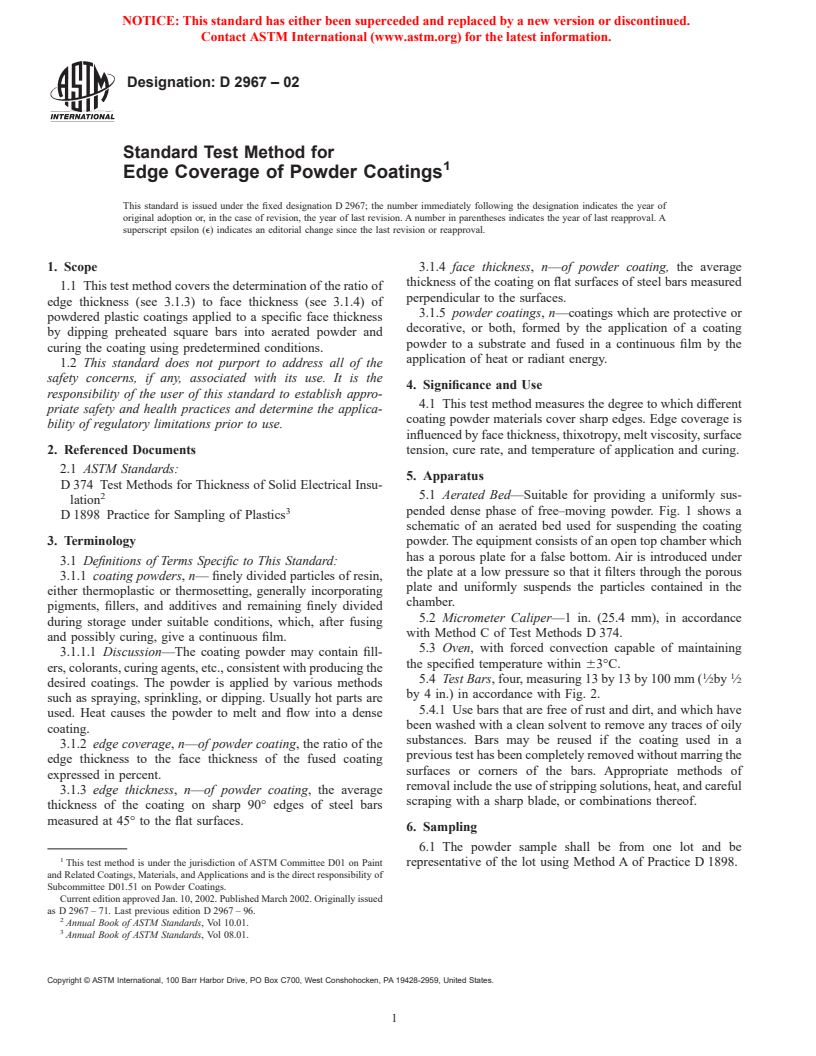 ASTM D2967-02 - Standard Test Method for Edge Coverage of Powder Coatings