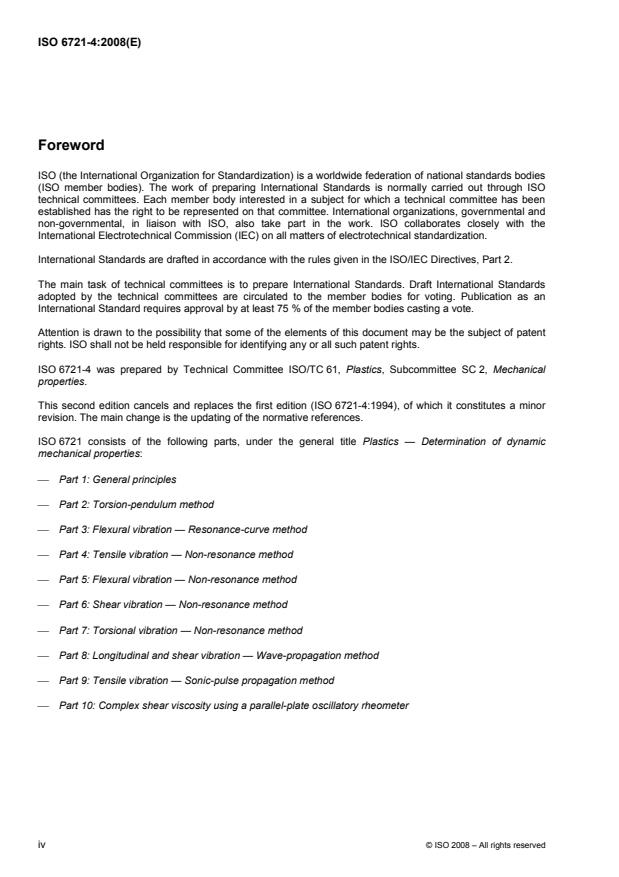 ISO 6721-4:2008 ISO 6721-4:2008 - Plastics -- Determination of dynamic mechanical properties - Page 4 preview