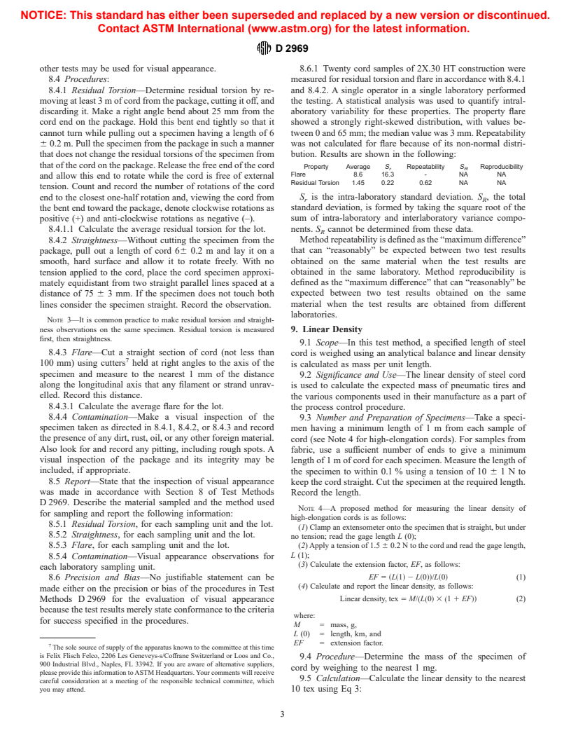 ASTM D2969-00e1 - Standard Test Methods for Steel Tire Cords