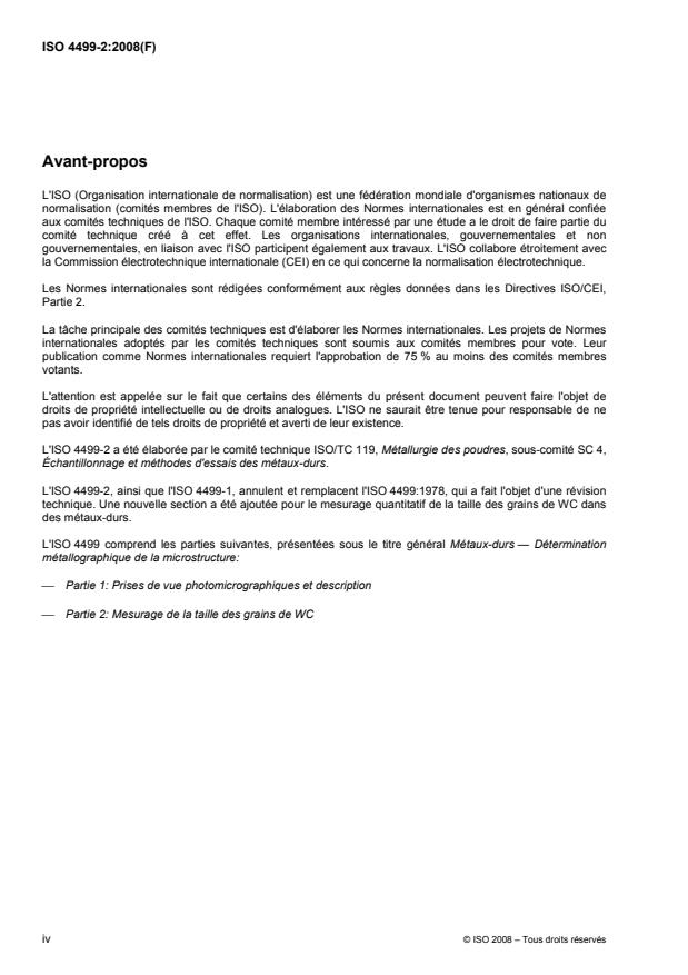 ISO 4499-2:2008 ISO 4499-2:2008 - Métaux-durs -- Détermination métallographique de la microstructure - Page 4 preview