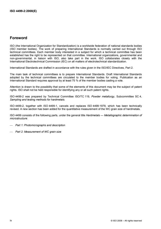 ISO 4499-2:2008 ISO 4499-2:2008 - Hardmetals -- Metallographic determination of microstructure - Page 4 preview