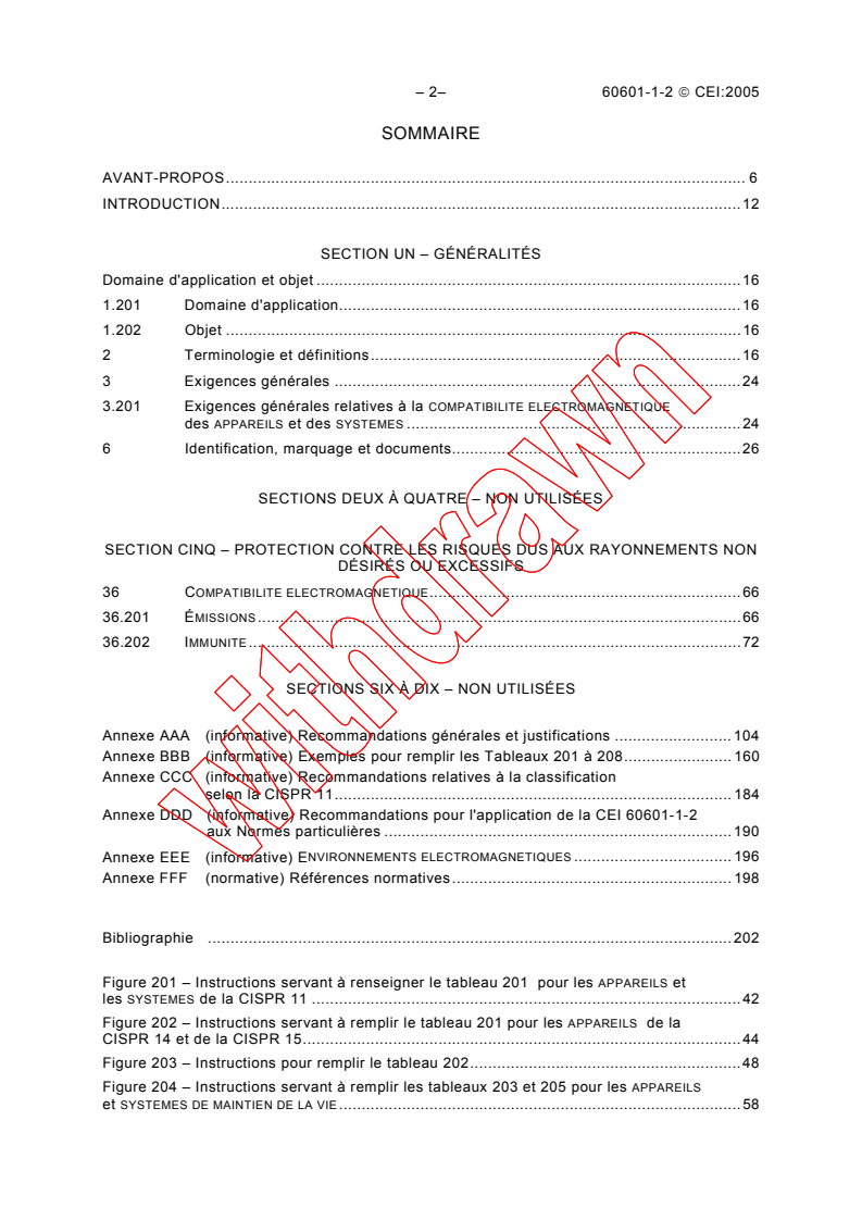 IEC 60601-1-2:2001 IEC 60601-1-2:2001 - Medical electrical equipment - Part 1-2: General requirements for safety - Collateral standard: Electromagnetic compatibility - Requirements and tests
Released:9/18/2001
Isbn:283188201X - Page 4 preview
