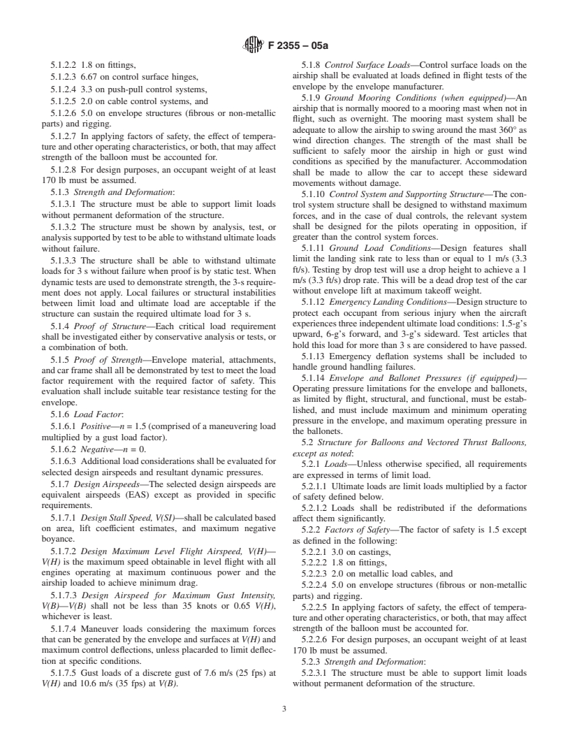 ASTM F2355-05a - Standard Specification for Design and Performance Requirements for Lighter-Than-Air Light Sport Aircraft