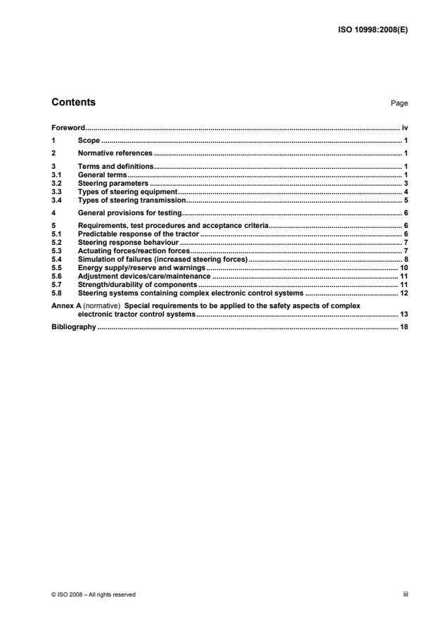 ISO 10998:2008 - Agricultural tractors -- Requirements for steering