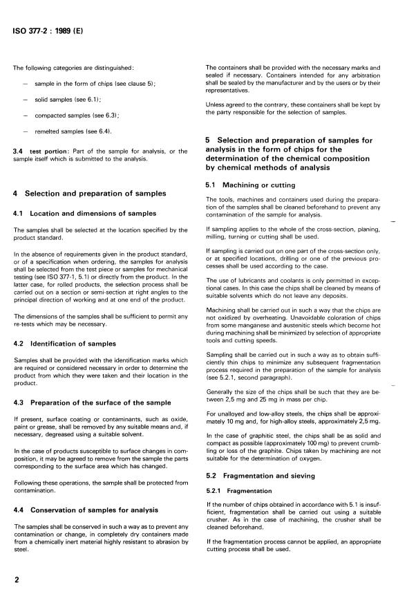 ISO 377-2:1989 ISO 377-2:1989 - Selection and preparation of samples and test pieces of wrought steels - Page 4 preview