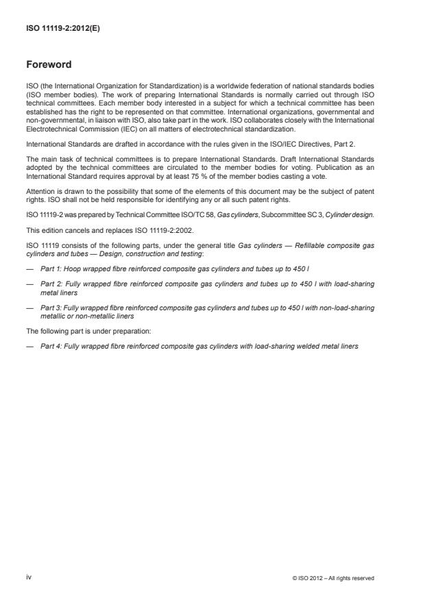 ISO 11119-2:2012 ISO 11119-2:2012 - Gas cylinders -- Refillable composite gas cylinders and tubes -- Design, construction and testing - Page 4 preview