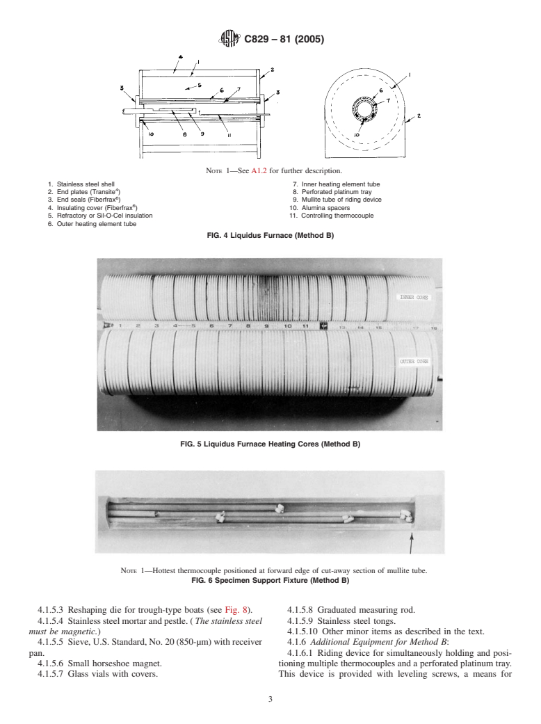 ASTM C829-81(2005) - Standard Practices for Measurement of Liquidus Temperature of Glass by the Gradient Furnace Method