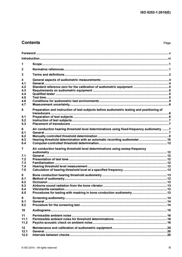 ISO 8253-1:2010 - Acoustics -- Audiometric test methods