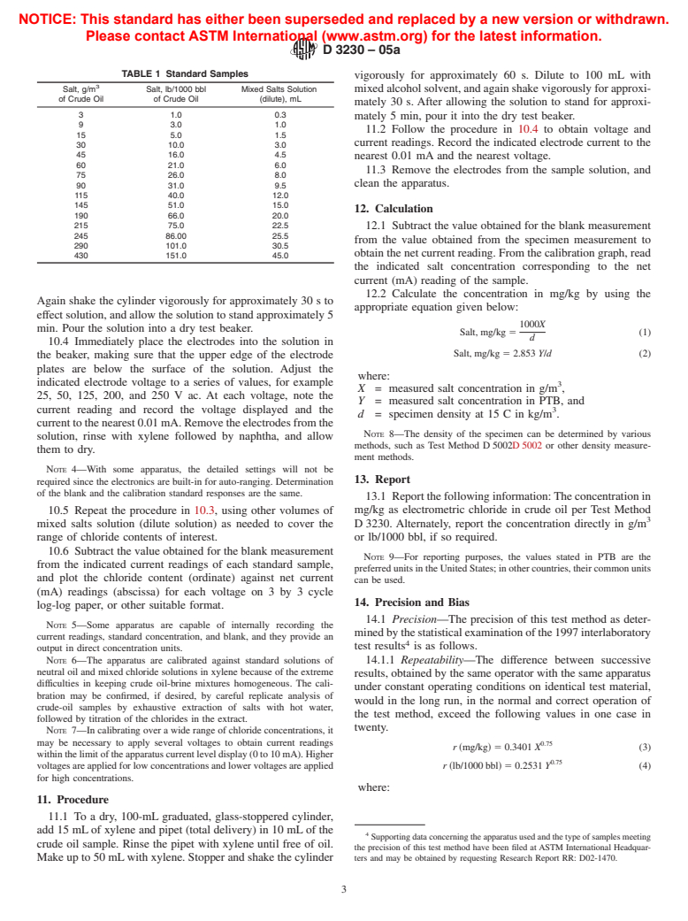 ASTM D3230-05a - Standard Test Method for Salts in Crude Oil (Electrometric Method)