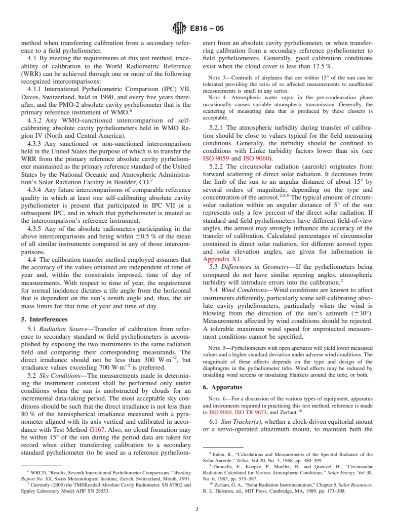 ASTM E816-05 - Standard Test Method for Calibration of Pyrheliometers by Comparison to Reference Pyrheliometers