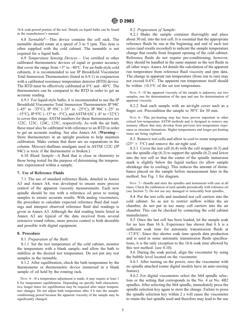 ASTM D2983-01 - Standard Test Method for Low-Temperature Viscosity of Lubricants Measured by Brookfield Viscometer