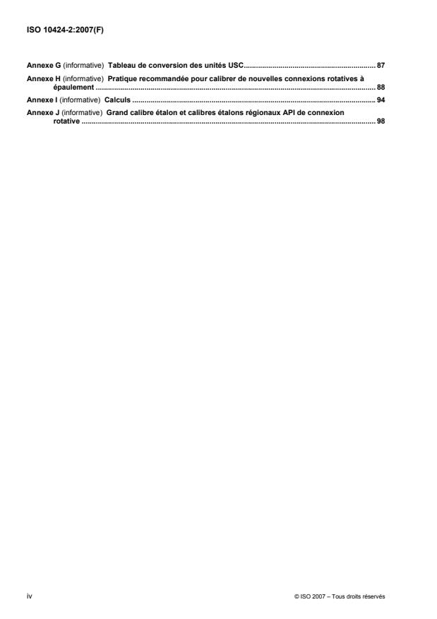 ISO 10424-2:2007 ISO 10424-2:2007 - Industries du pétrole et du gaz naturel -- Équipements de forage rotary - Page 4 preview