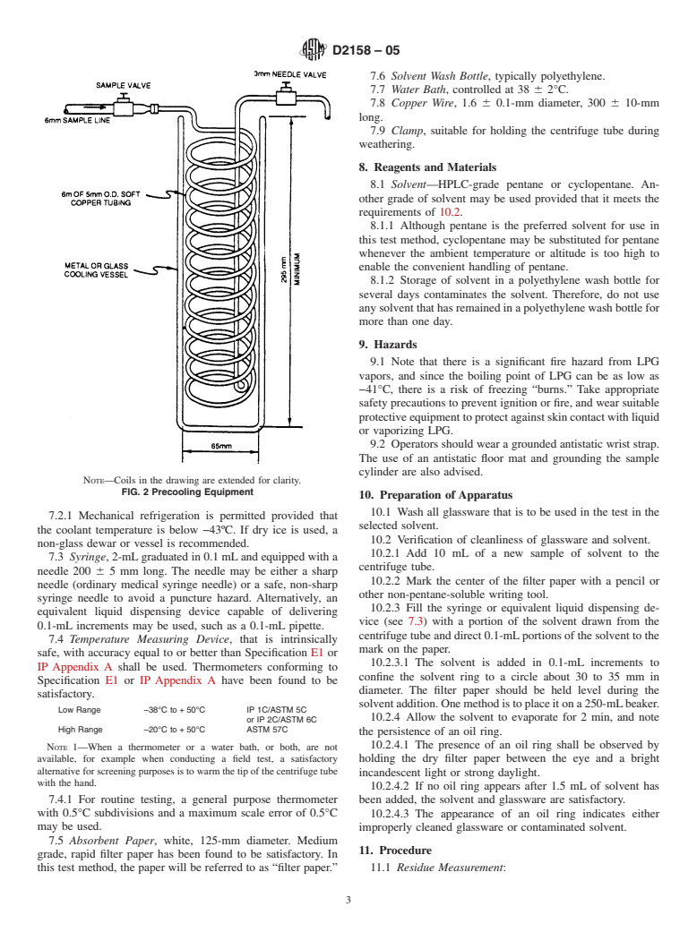 ASTM D2158-05 - Standard Test Method for Residues in Liquefied Petroleum (LP) Gases