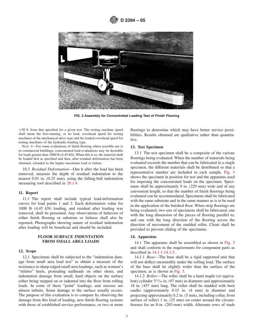 ASTM D2394-05 - Standard Methods for Simulated Service Testing of Wood and Wood-Base Finish Flooring