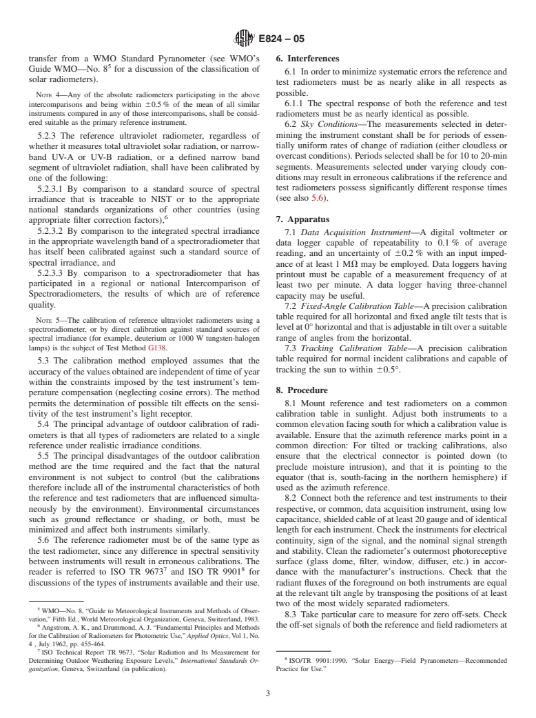 ASTM E824-05 - Standard Test Method for Transfer of Calibration From Reference to Field Radiometers