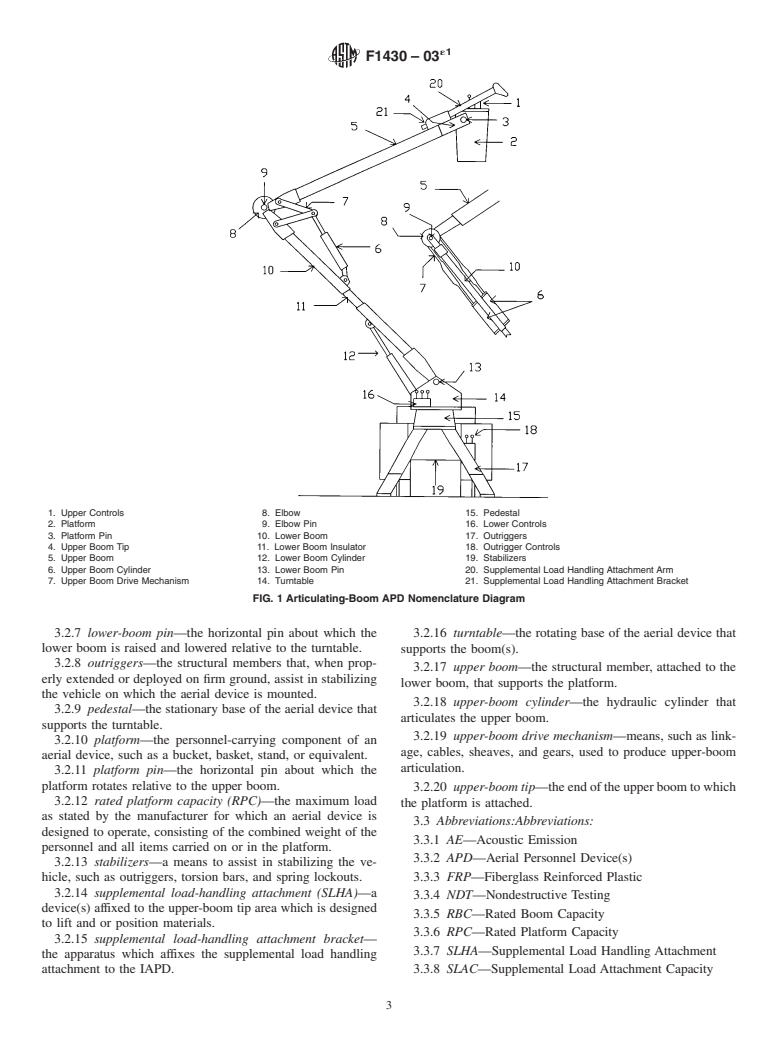 ASTM F1430-03e1 - Standard Test Method for Acoustic Emission Testing of Insulated and Non-Insulated Aerial Personnel Devices with Supplemental Load Handling Attachments