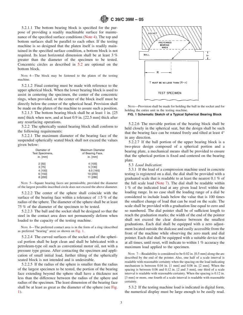 ASTM C39/C39M-05 - Standard Test Method for Compressive Strength of Cylindrical Concrete Specimens