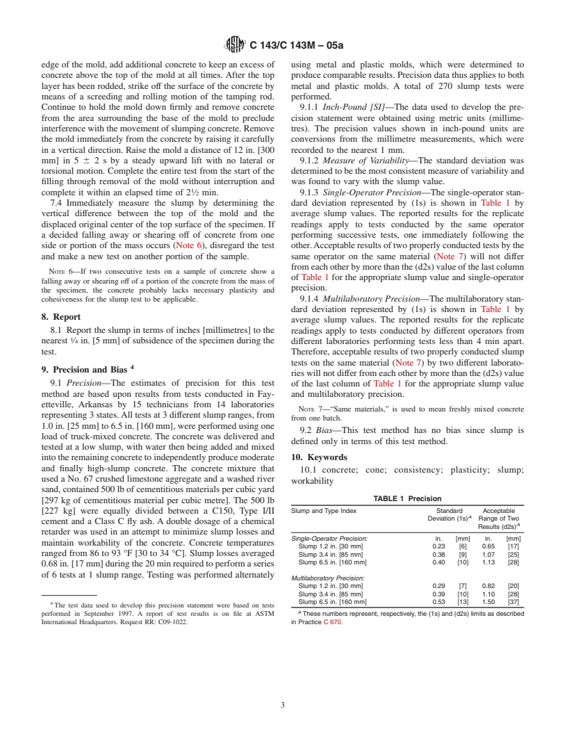 ASTM C143/C143M-05a - Standard Test Method for Slump of Hydraulic-Cement Concrete