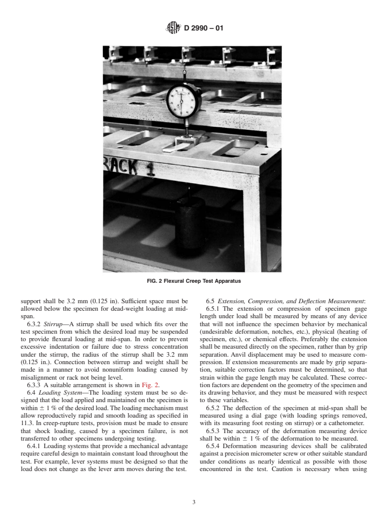 ASTM D2990-01 - Standard Test Methods for Tensile, Compressive, and Flexural Creep and Creep-Rupture of Plastics