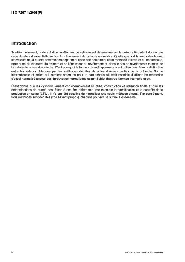 ISO 7267-1:2008 ISO 7267-1:2008 - Cylindres revetus de caoutchouc -- Détermination de la dureté apparente - Page 4 preview