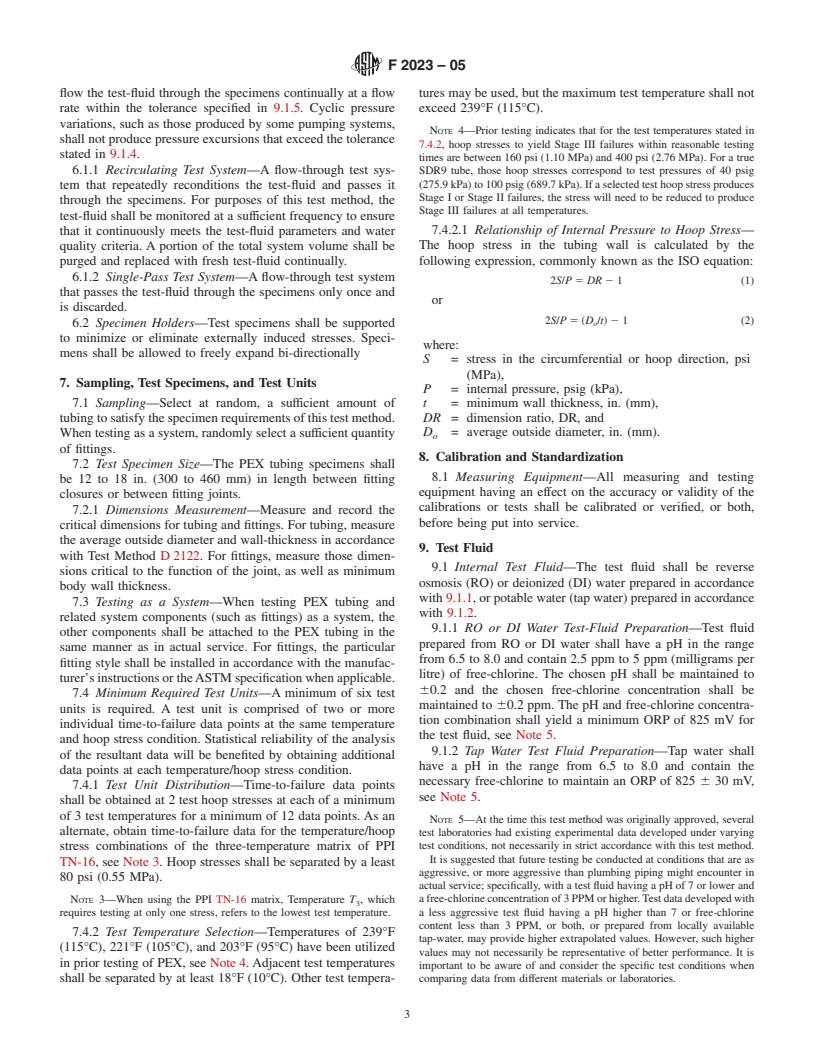 ASTM F2023-05 - Standard Test Method for Evaluating the Oxidative Resistance of Crosslinked Polyethylene (PEX) Tubing and Systems to Hot Chlorinated Water