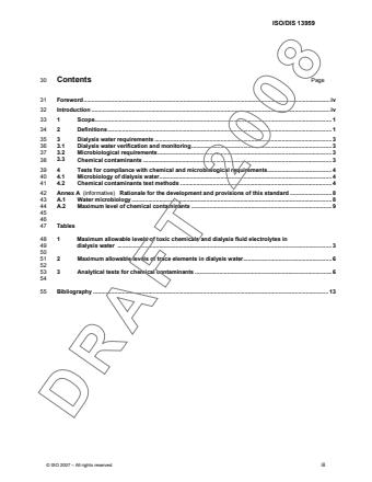 ISO 13959:2009 - Water for haemodialysis and related therapies