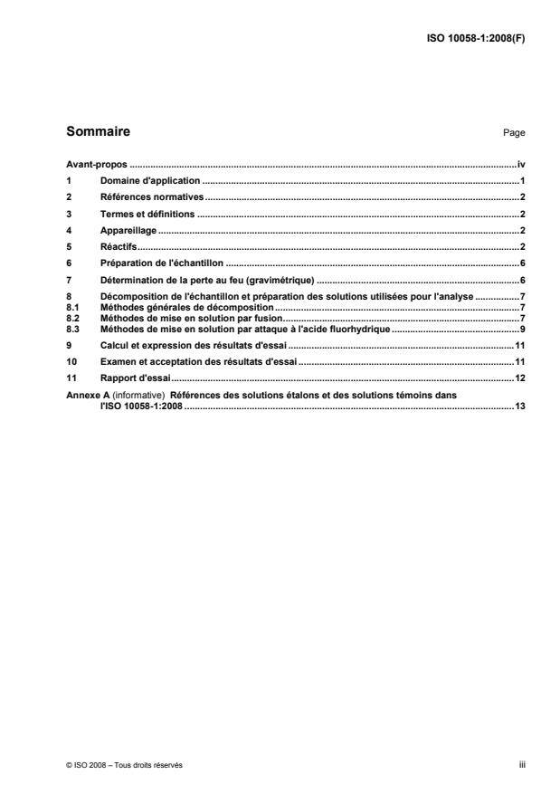 ISO 10058-1:2008 - Analyse chimique des produits de magnésie et de dolomie (méthode alternative a la méthode par fluorescence de rayons X)