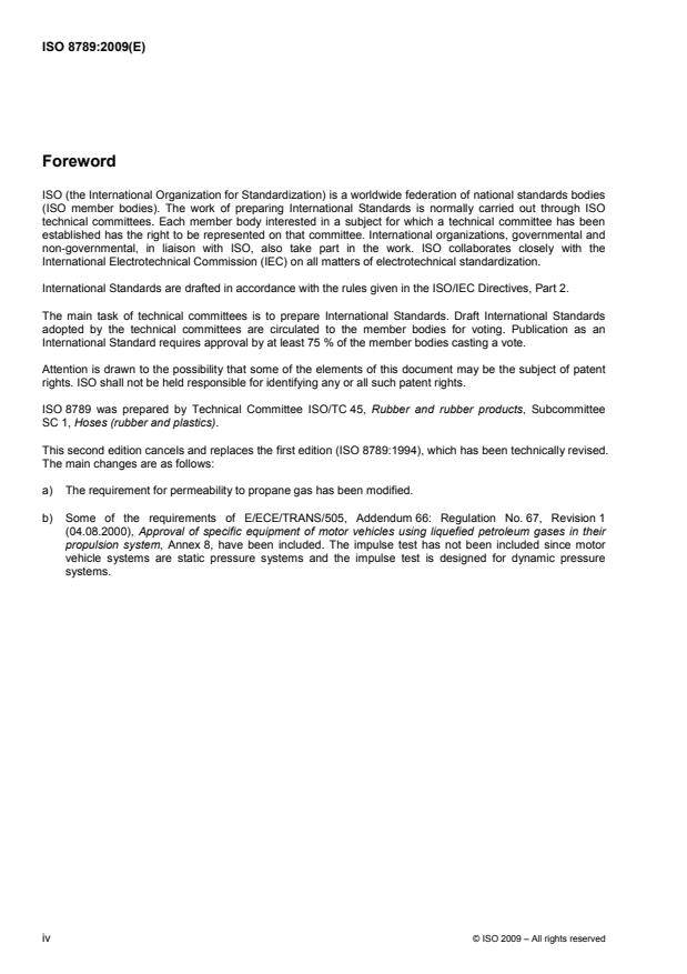 ISO 8789:2009 ISO 8789:2009 - Rubber hoses and hose assemblies for liquefied petroleum gas in motor vehicles -- Specification - Page 4 preview