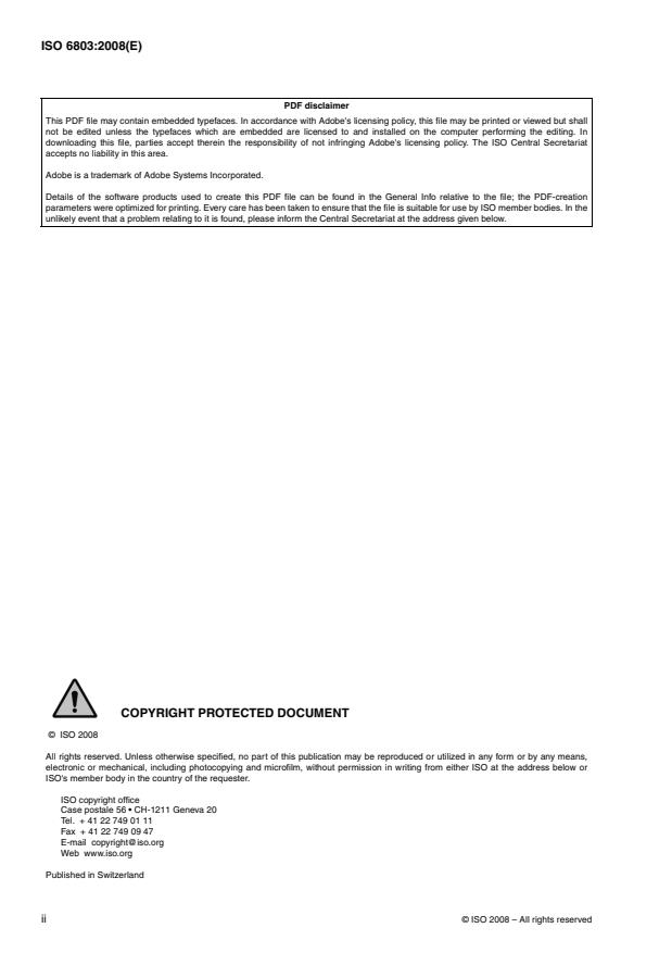 ISO 6803:2008 ISO 6803:2008 - Rubber or plastics hoses and hose assemblies -- Hydraulic-pressure impulse test without flexing - Page 2 preview